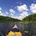 За камышами, условно говоря, заканчивается водохранилище и начинается река.