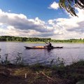 На следующий день я собрался в верховья Вопши. В этот раз я намерен проникнуть выше по течению, в места, где я ещё не бывал. А Дмитрию настолько понравилась поляна и возможность порыбачить рядом, что он сказал, что он совершенно счастлив и не видит никакой необходимости далеко удаляться от этого рая. Ну что ж, как знаешь – присмотри тогда за лагерем, а я направляюсь вверх по течению.