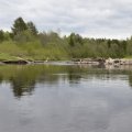 Пройдя всего 1,3км я уперся в полуразрушенный низководный
мост, пришлось обносить.