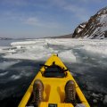 Чуть меньше льда было на выходе в Уссурийский залив, куда я и направился.