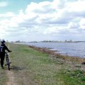 Глянуть на берега водохранилища мы поехали на байках еще по весне.
