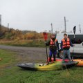 Доехали до поселка Шонгуй, выгрузили свои каяки и долго не думая отправились.